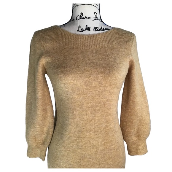 Vera Moda Balloon Sleeve Knit Sweater Dress  in Wheat Size Small (Fits like a M) - Picture 11 of 16